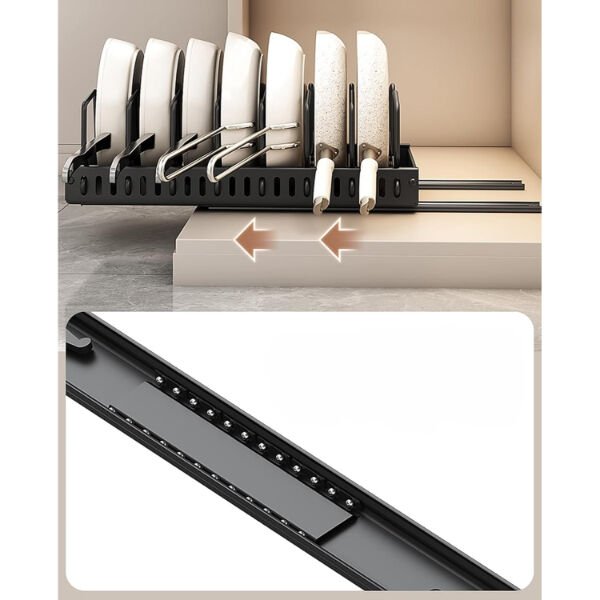 Teleskopik Raylı Tava Tencere Organizeri