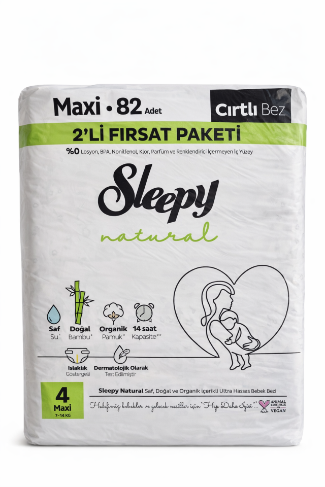 Sleepy Bebek Bezi Natural 4 Numara Cırtlı Bez 82