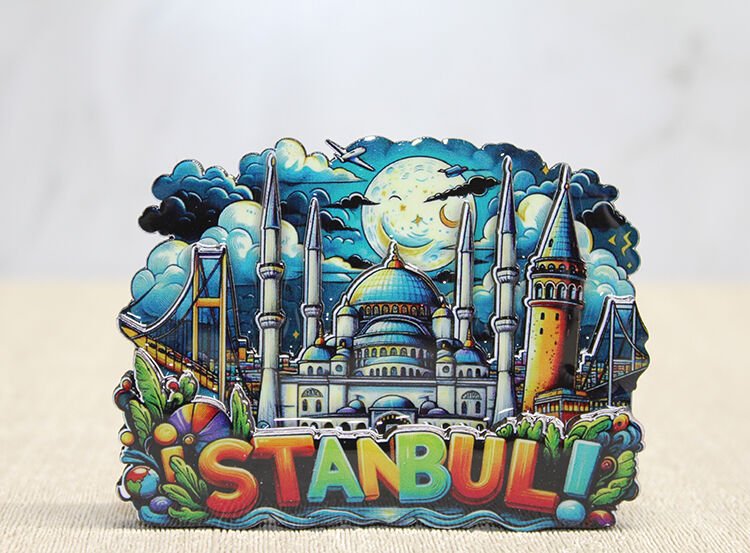 Ahşap İstanbul Temalı Magnet - Model 2