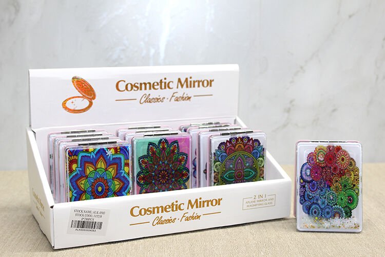 Mandala Desenli Hareketli Sulu El Aynası - Model 2