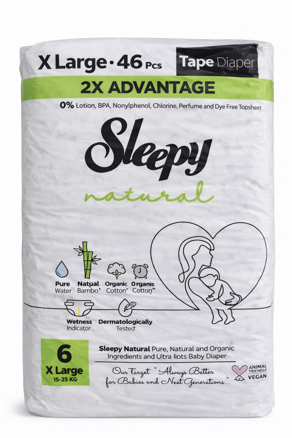 Sleepy Bebek Bezi Natural 6 Numara Cırtlı Bez