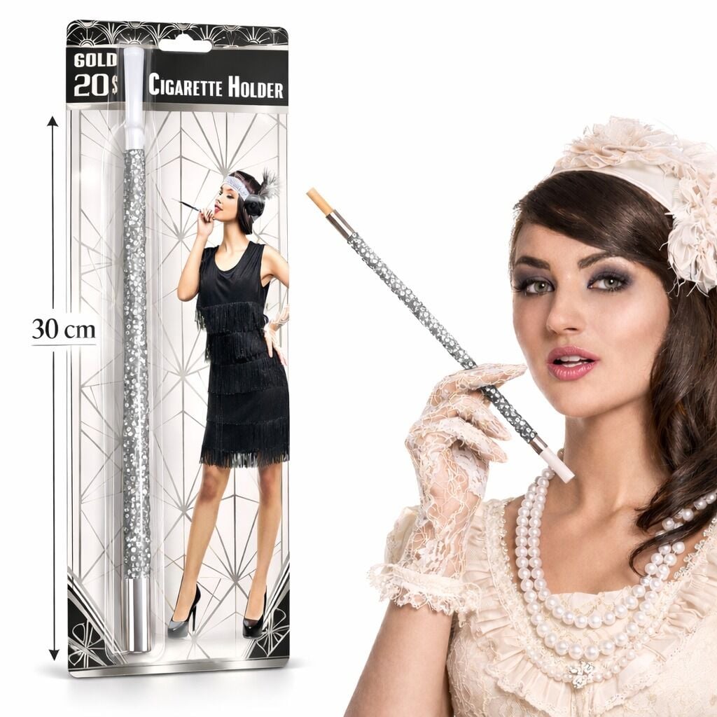 Gümüş Payetli Sigara Tutacağı