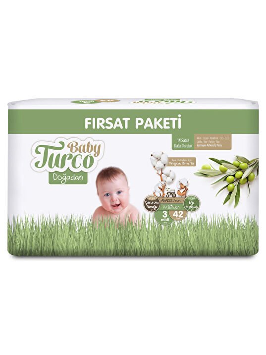Baby Turco Bebek Bezi 3 Numara 42 Adet Cırtlı Bez