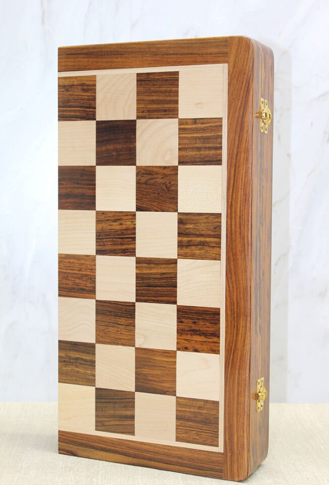 Mıknatıs Taşlı Ahşap Katlanabilir Kutulu Satranç Oyunu 40 Cm