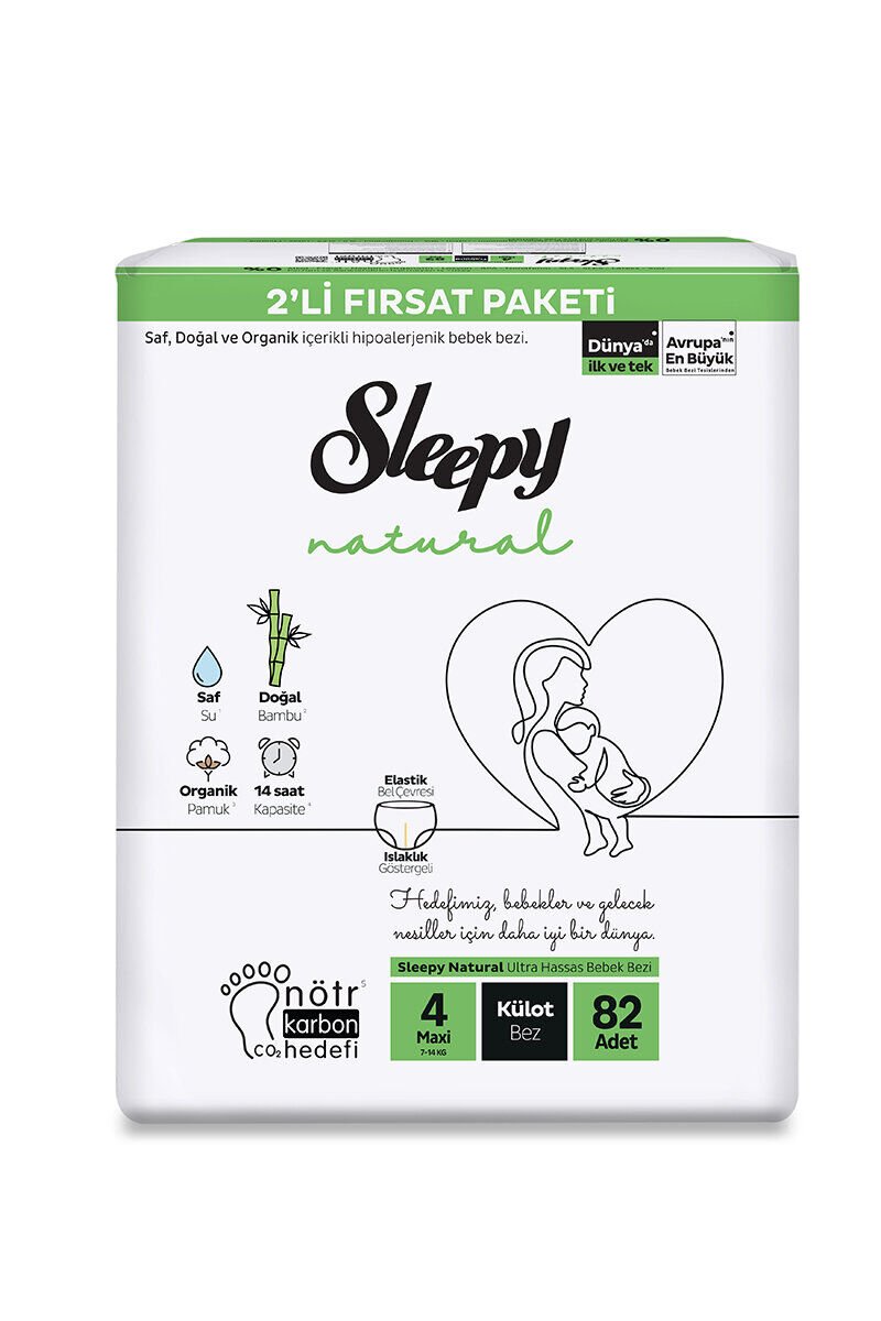 Sleepy Natural 4 Numara  82 Adet Külot Bez