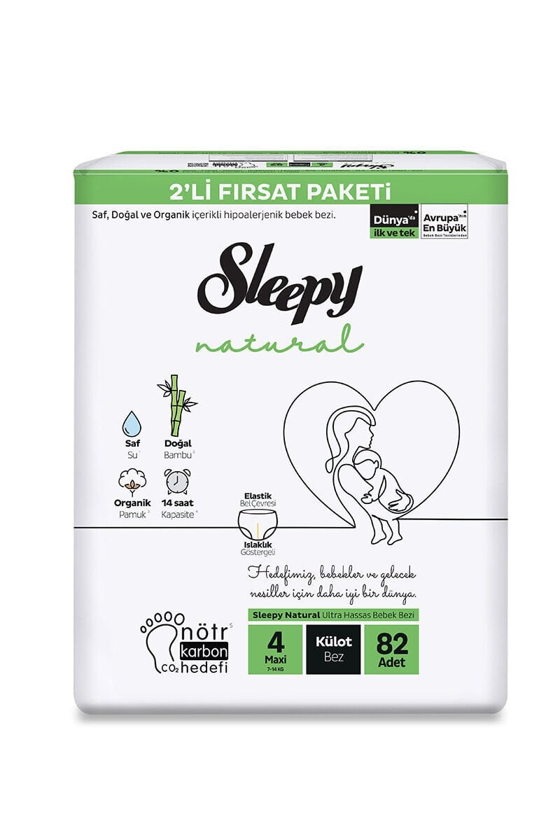 Sleepy Bebek Bezi Natural 4 Numara 82 Adet Külot Bez