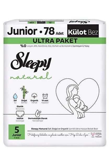 Sleepy Bebek Bezi Natural 5 Numara 78 Adet Külot Bez