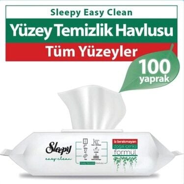 Sleepy Yüzey Temizlik Havlusu Beyaz Sirke ve Sabun Kokulu 100 Adet