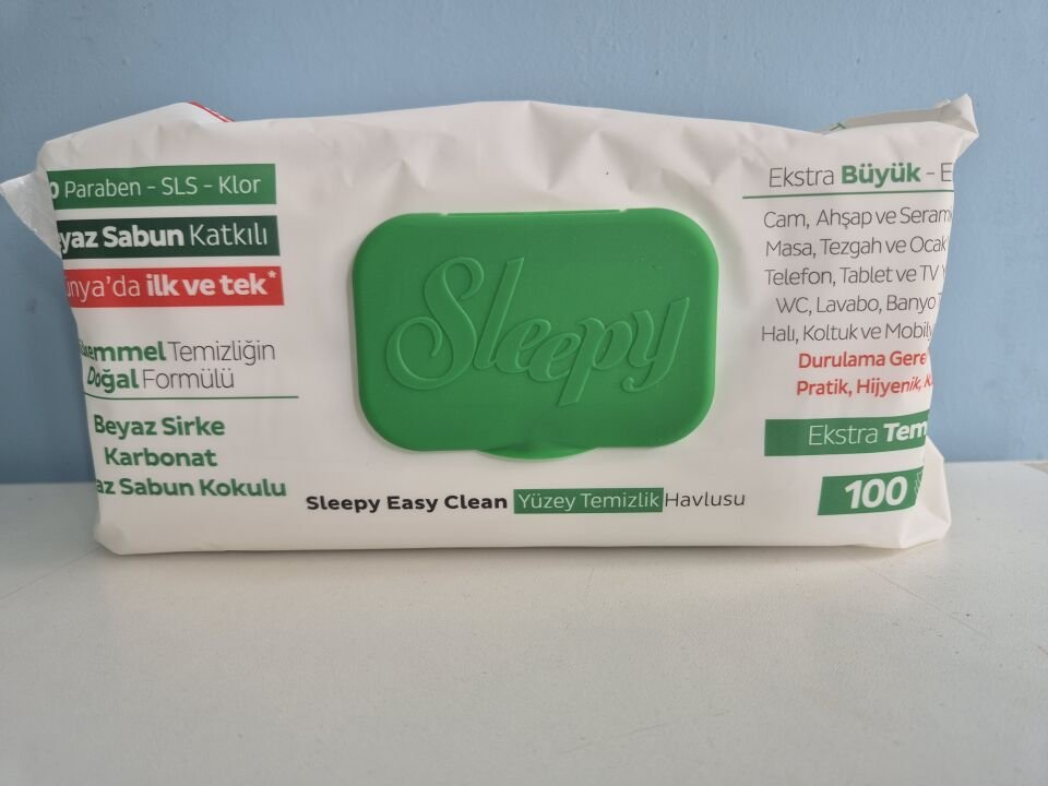 Sleepy Yüzey Temizlik Havlusu Beyaz Sirke ve Sabun Kokulu 100 Adet