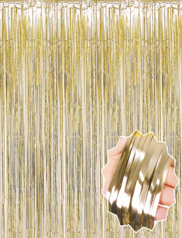 Mat Altın Püsküllü Kapı Perdesi