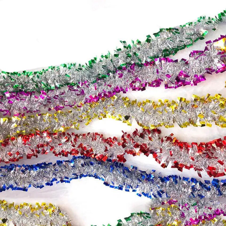 Mavi Gümüş Garland Çift Renk Sim Süs