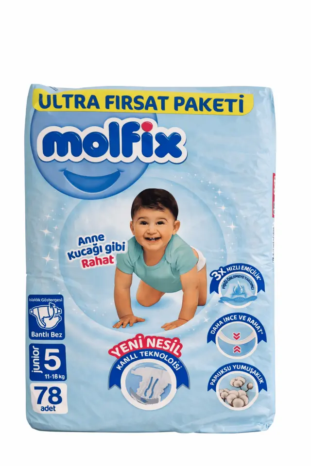 Molfix 5 Numara Bebek Bezi 78 Adet | Ultra Fırsat Paketi