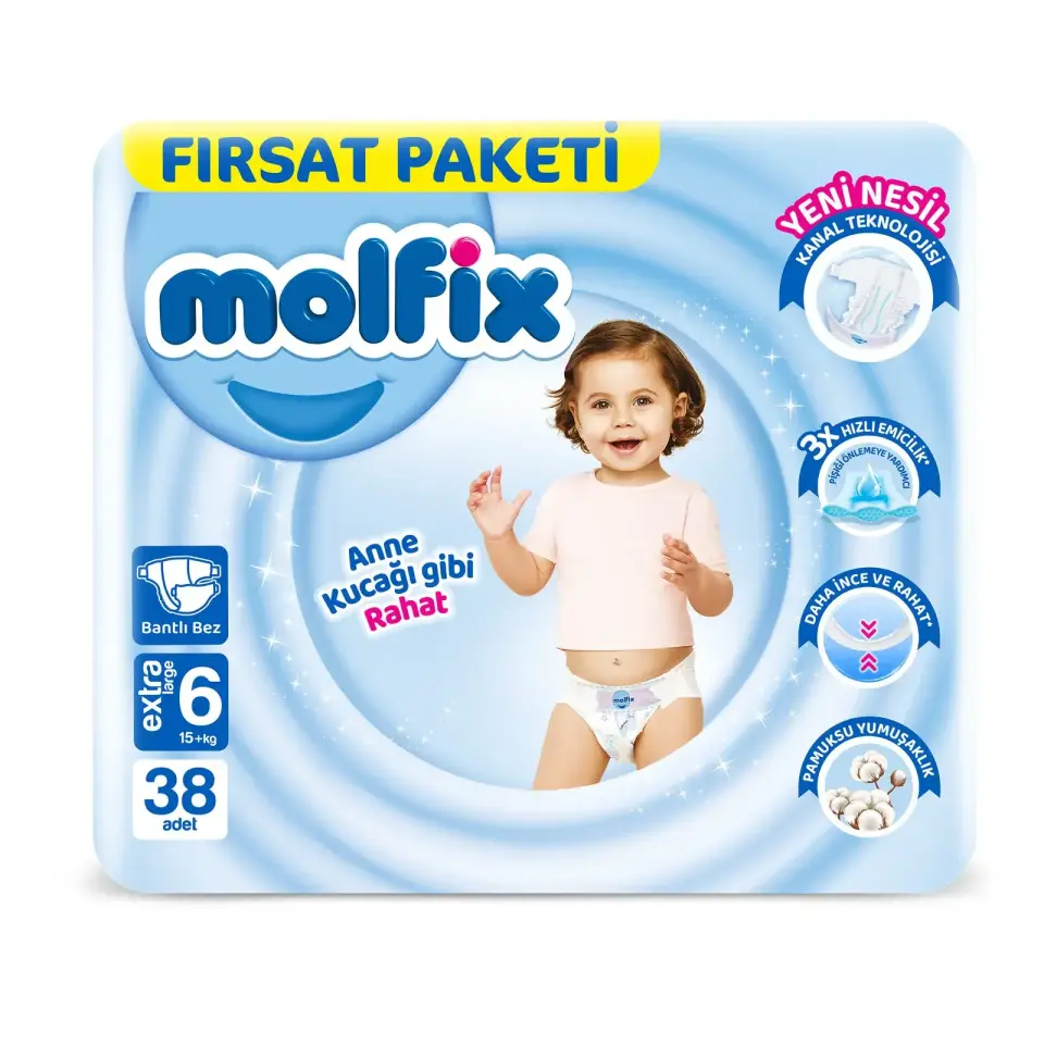 Molfix 6 Numara Bebek Bezi 38 Adet | Fırsat Paketi