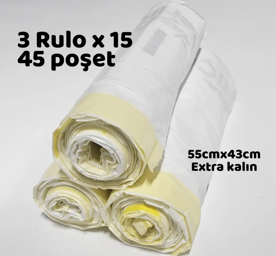 Otomatik Kedi Tuvaleti Poşeti 45 Adet 55cmx43cm | Büzgülü Çöp Torbası