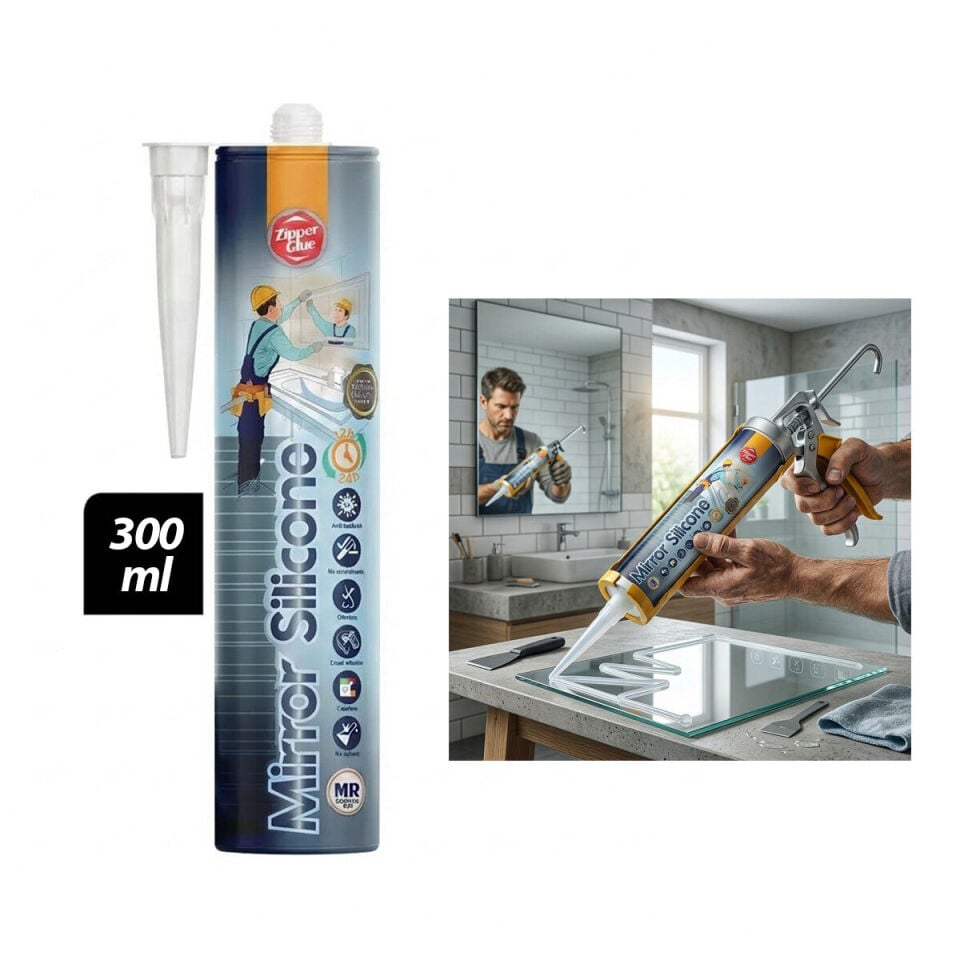 Şeffaf Silikon - 300 ml - Ayna Cam Yapıştırıcı