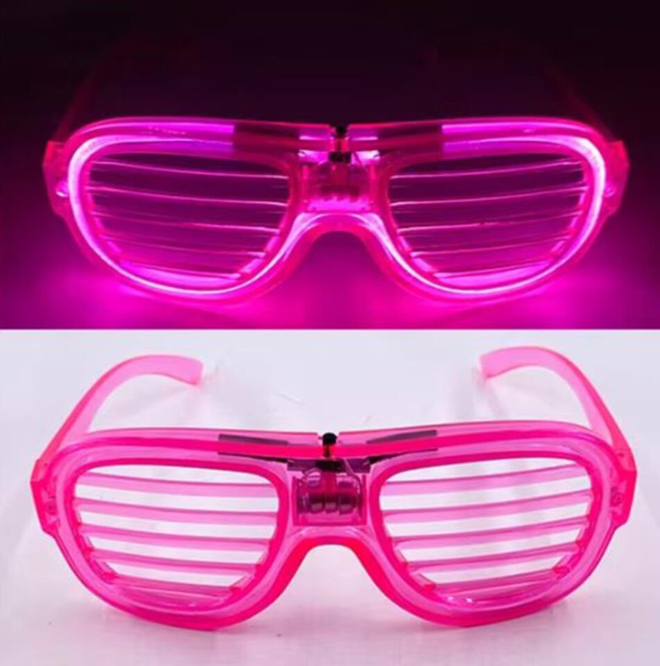 Pembe Led Işıklı Parti Gözlüğü - Neon 3 Modlu