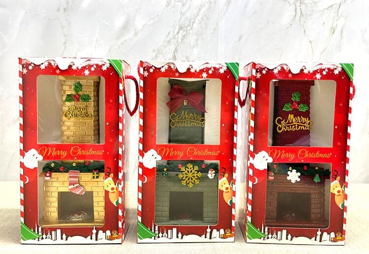 Noel Temalı Polyester Şömine Tütsülük