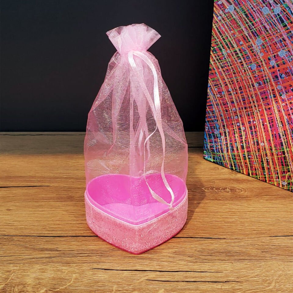 Pembe Kalpli Tül Kese