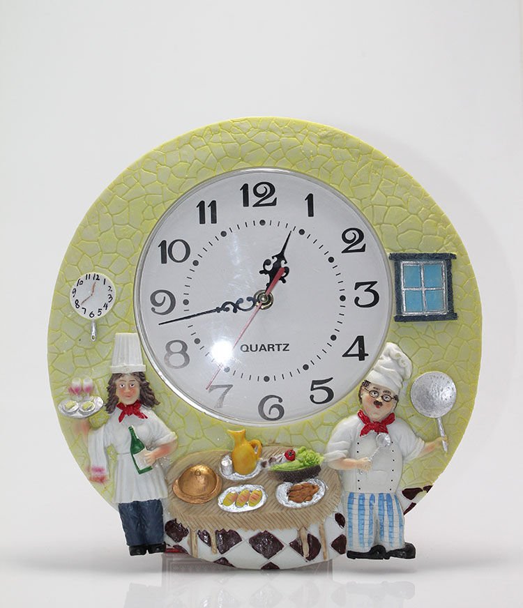Aşçı Tasarımlı Polyester Duvar Saati Model 4