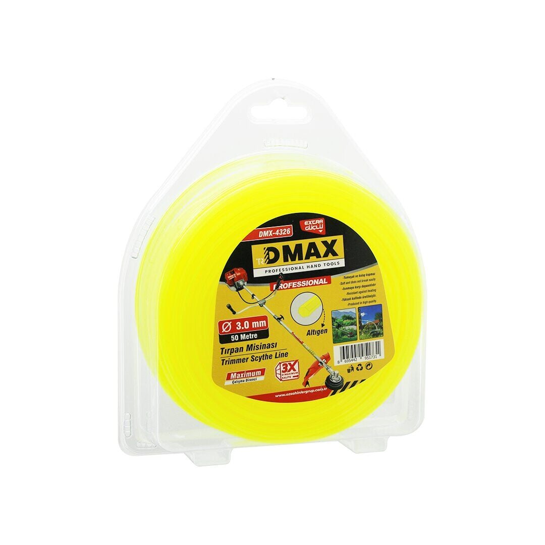 Altıgen Çim Biçme Tırpan Misinası - 3 mm x 50 Metre