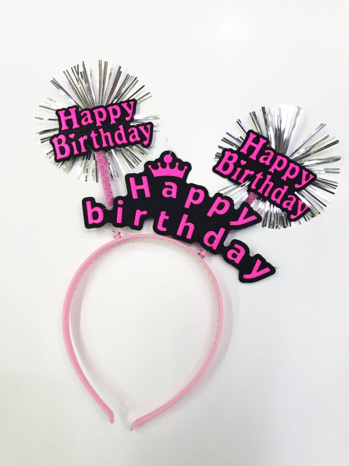 Happy Birthday Neon Renk Doğum Günü Tacı - 12 Adet