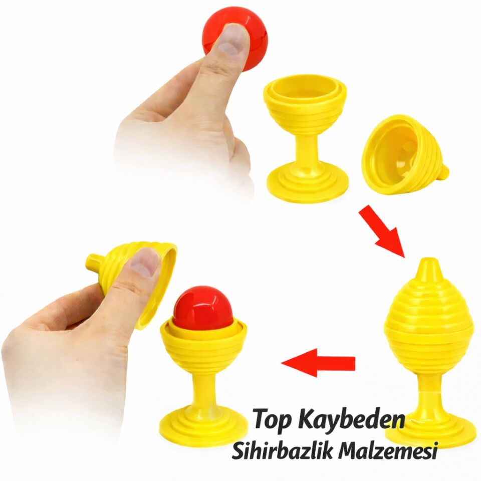 Sarı Renk Sihirli Kupa Top Kaybetme Oyunu 7 cm