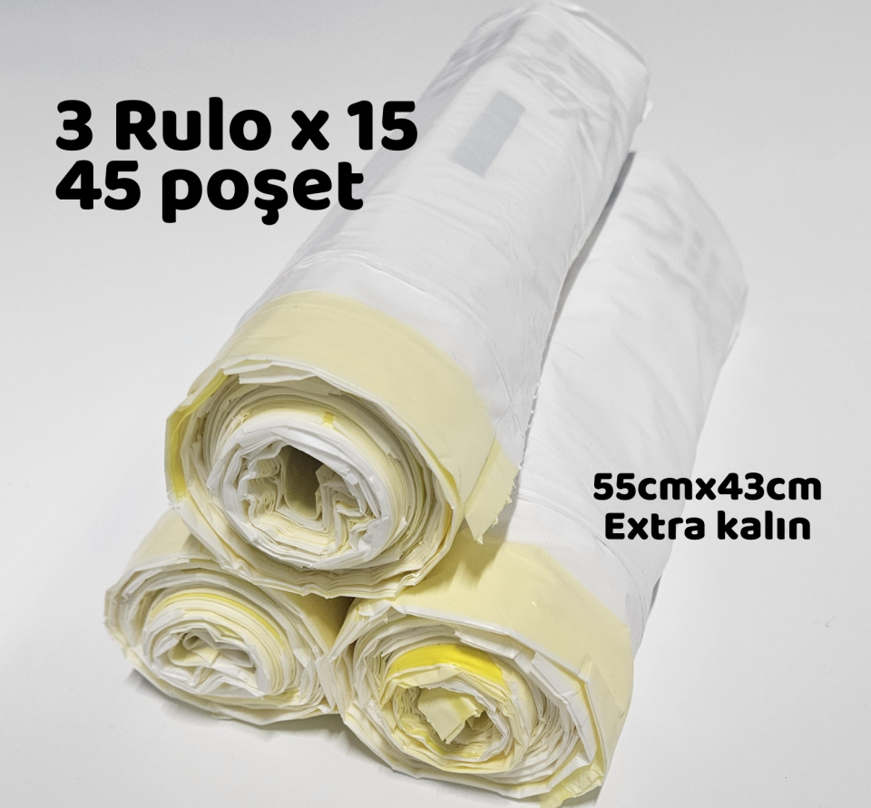 Petkit Purobot Max Pro Kedi Tuvaletiyle Uyumlu Çöp Poşeti | 45 Adet | 55x43cm