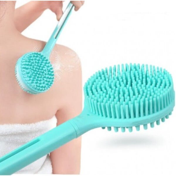 Çift Taraflı Silikon Uzun Saplı Banyo Fırçası