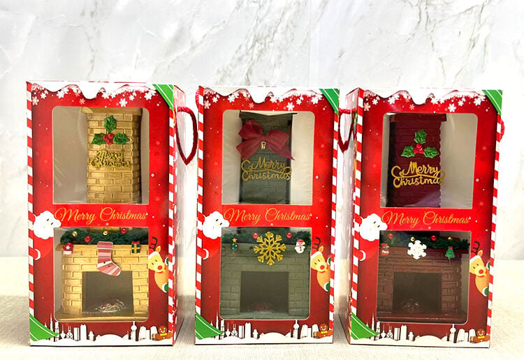 Noel Temalı Polyester Şömine Tütsülük