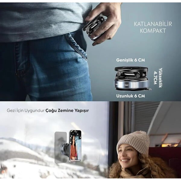 Vakumlu Manyetik Araç İçi Telefon Tutucu