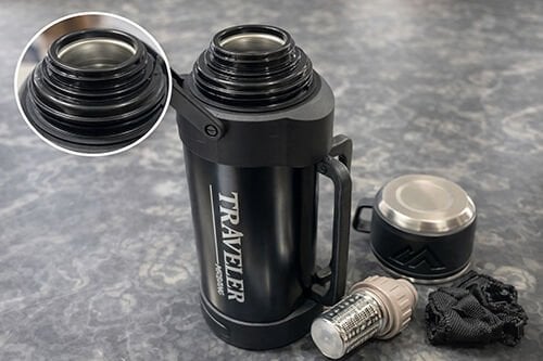 2000 ml Bardaklı Çift Katmanlı Vakumlu Paslanmaz Çelik Termos