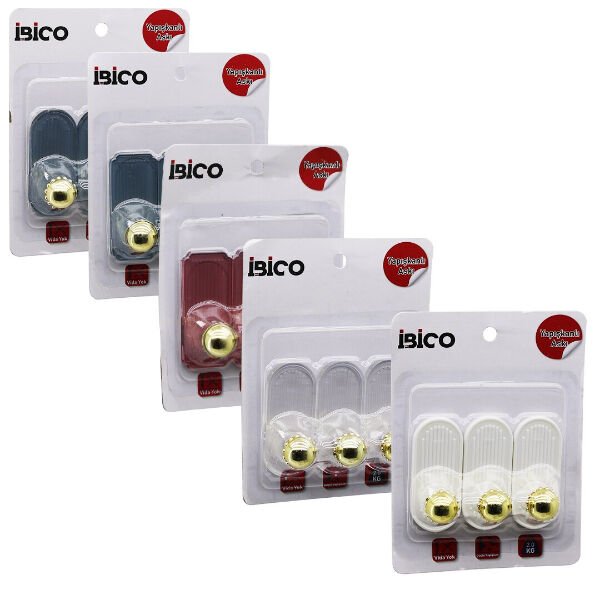 3'lü Gold Top Uçlu Yapışkanlı Plastik Askı