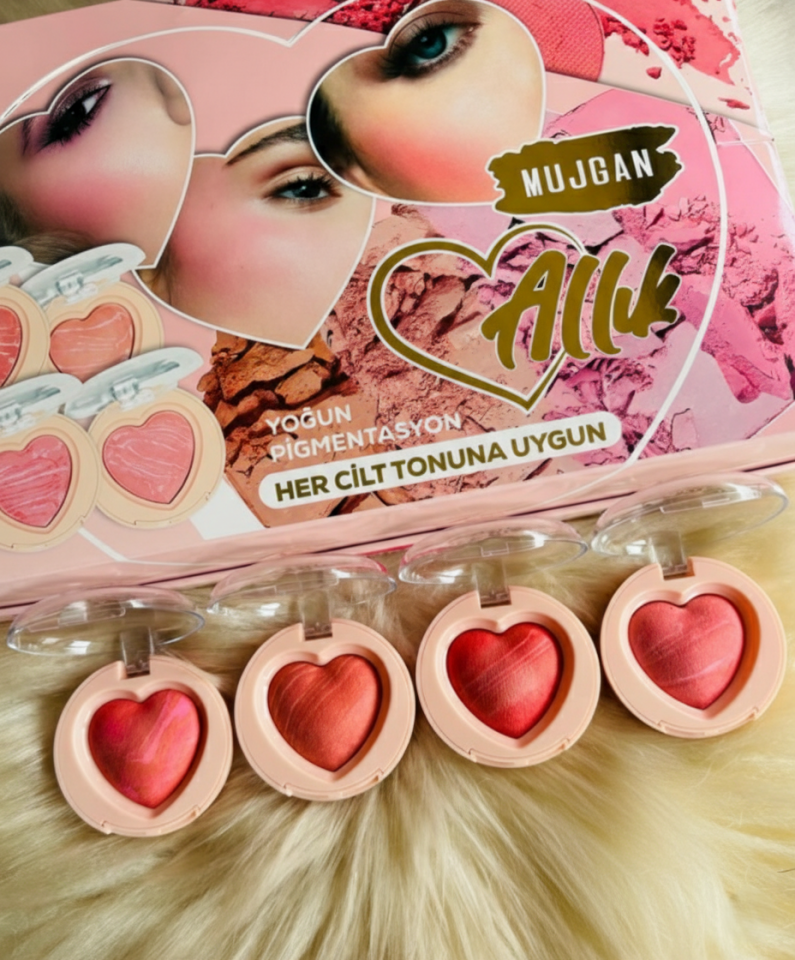 4'lü Kalp Allık Blush Seti