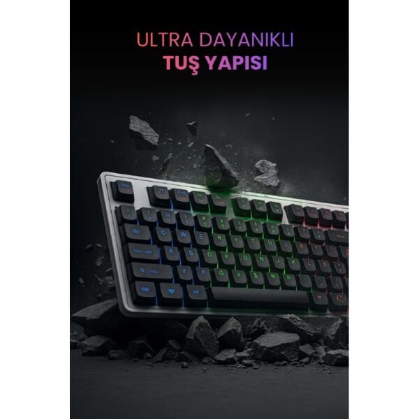 Kablolu Işıklı Gaming Standart Türkçe Q Klavye Ve Mouse Seti