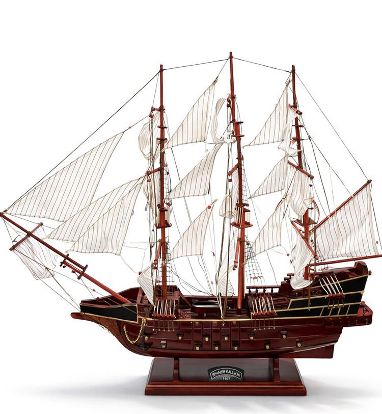 80x65 cm Ahşap Yelkenli Gemi