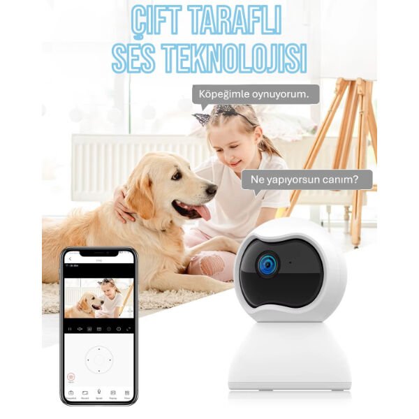Çift Taraflı Ses Özellikli Wi-Fi Kamera