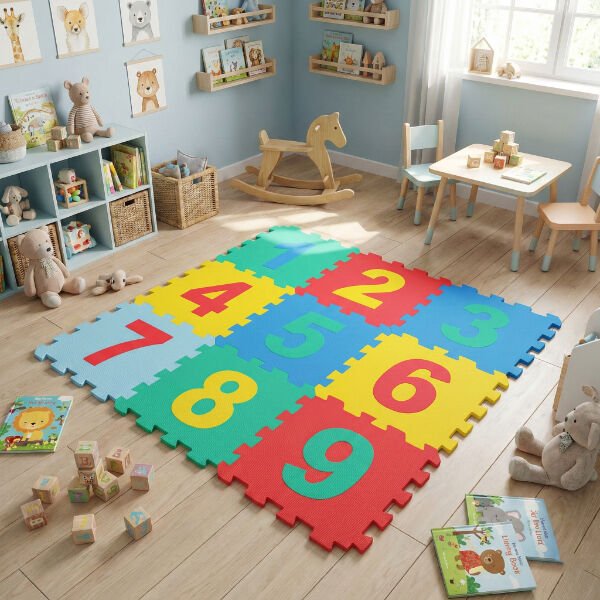 9 Parça Sayılar Puzzle Yer Matı