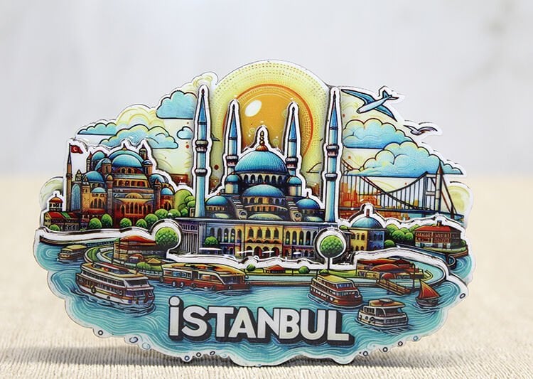 Ahşap İstanbul Temalı Magnet - Model 3