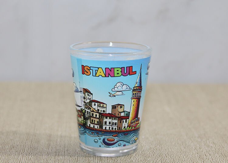 İstanbul Temalı Cam Shot Bardak - Model 3