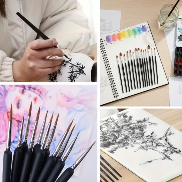 10 Adet Hobi ve Araba İnce Detay Rötuş Fırça Seti