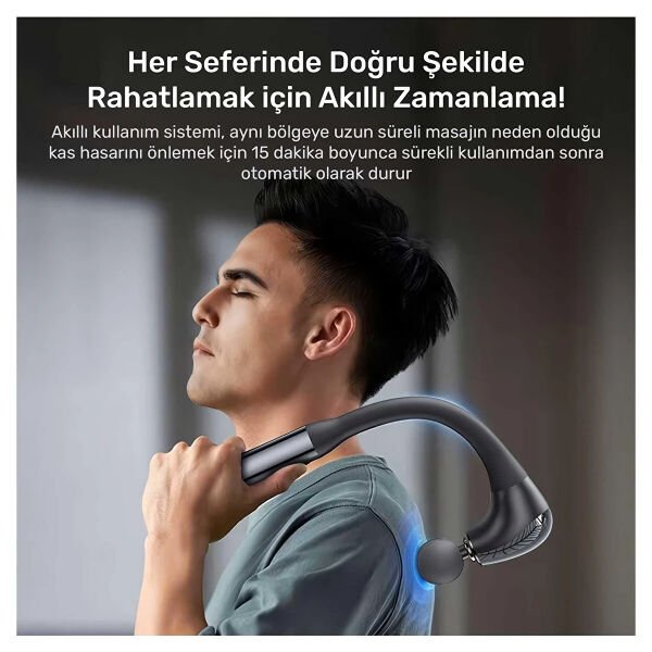 4 Başlıklı Uzun Saplı Ergonomik Profesyonel Sporcu Masaj Tabancası