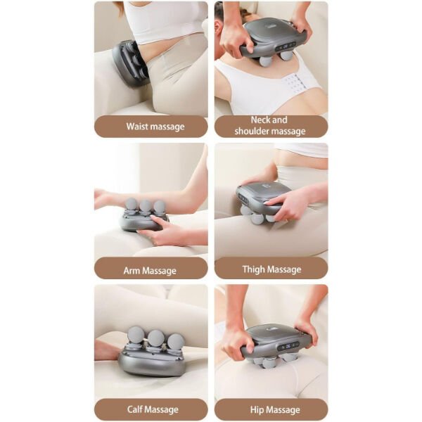 8 Başlıklı Şarjlı Isıtmalı Masaj Aleti