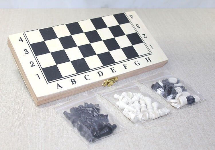 Ahşap Kutulu Satranç Tavla Seti Model 4