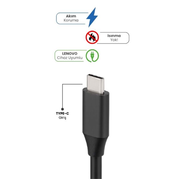 20V 2.25A TYPE-C 45W LENOVO İçin Laptop Adaptör