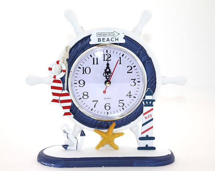 Ahşap Marin Dümenli Saat Model 3