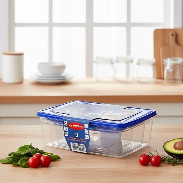 3'lü Köşeli Saklama Kabı Seti