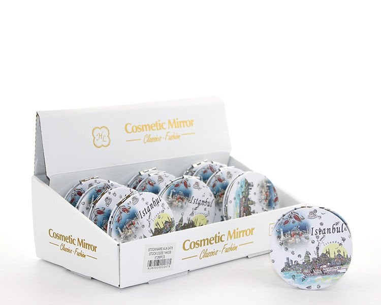 Taşlı İstanbul Tasarımı El Aynası İnce Model 12