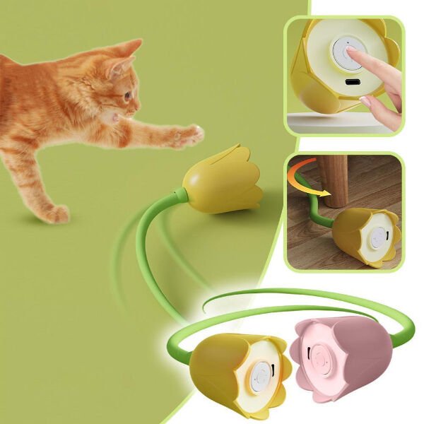 Hareketli Çiçek Kedi Oyuncağı