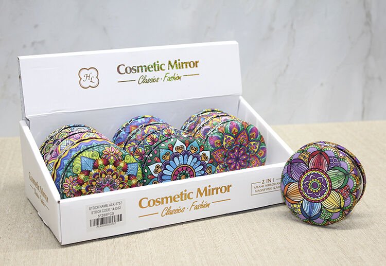 Taşlı Yuvarlak El Aynası Kalın Model 4