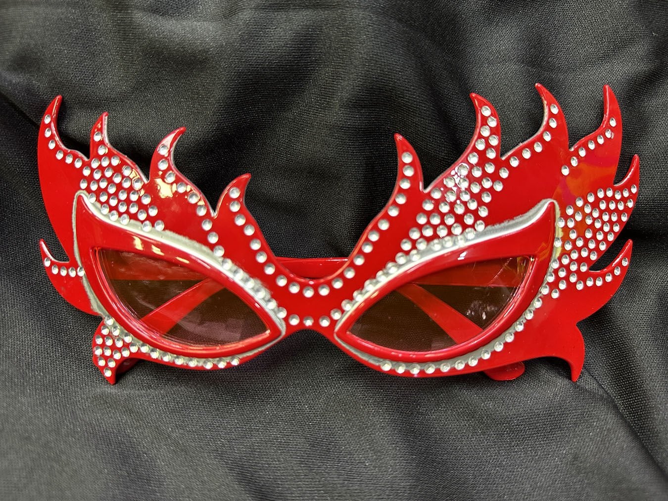 Taşlı Kırmızı Alev Parti Gözlüğü